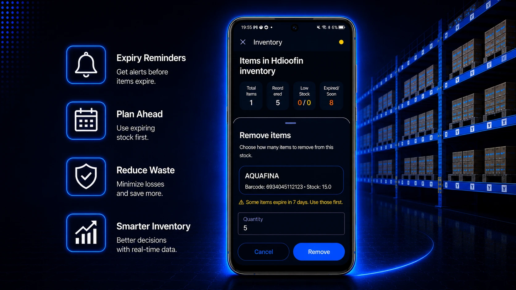Storagemagus stock level and expiry alerts
