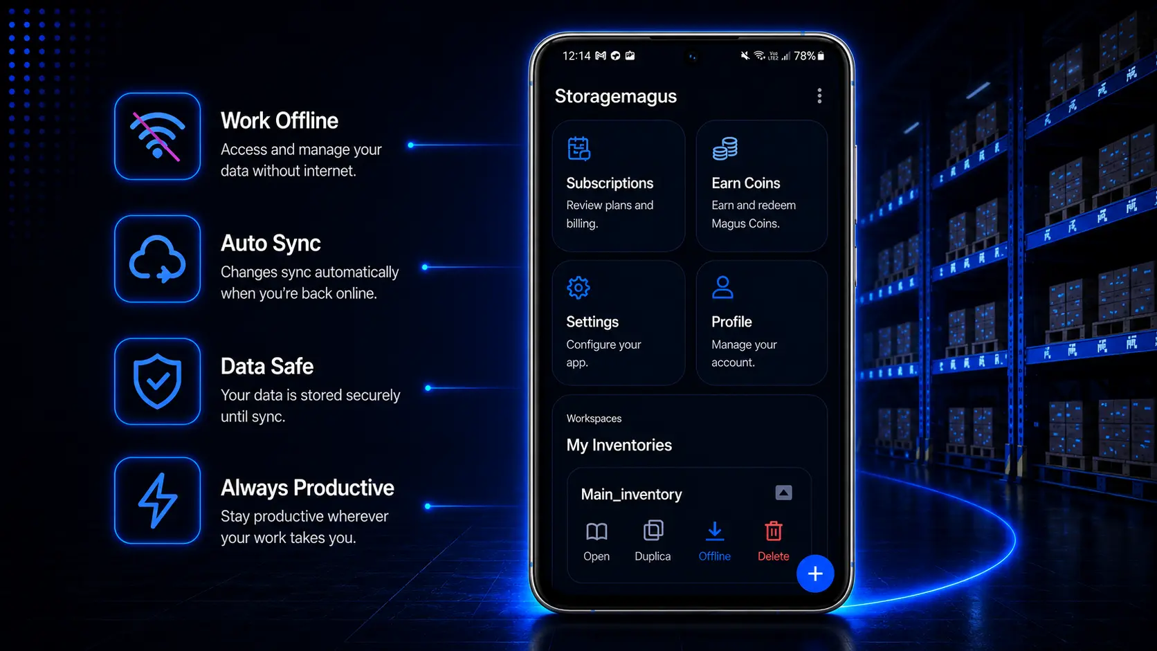 Storagemagus offline inventory mode on Android